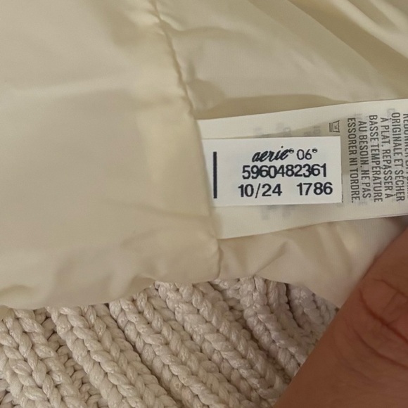 Offline by Aerie Quilted Knit Cardigan Puffer Cream Navy Oversized Sweater Cozy - Picture 8 of 12